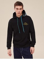 Men Chinese Dragon and Graphic Embroidery Pouch Pocket Hoodie