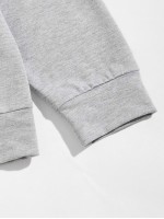 Men Letter Graphic Pullover & Drawstring Sweatpants Set