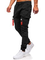 Men Tape Zip Drawstring Waist Pants