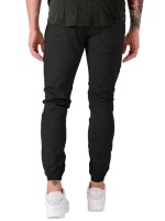 Men Slant Pocket Drawstring Waist Tapered Pants