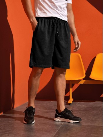 Men Drawstring Waist Shorts