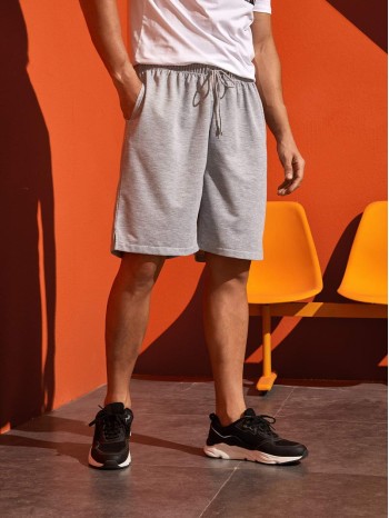 Men Drawstring Waist Shorts