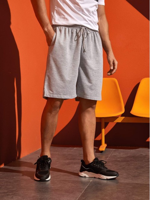 Men Drawstring Waist Shorts