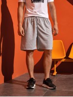 Men Drawstring Waist Shorts