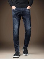 Men Slogan Embroidery Tapered Jeans