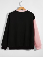 Men Color Block Drop Shoulder Sweatshirt