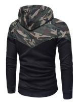 Men Camo Print Zip Up Drawstring Hoodie & Sweatpants