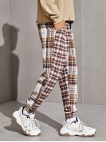 Men Slant Pocket Plaid Pants