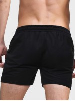 Men Stripe Print Drawstring Athletic Shorts