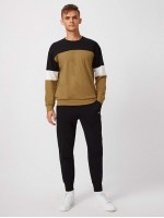 Men Drop Shoulder Colorblock Pullover