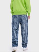 Men Bleach Wash Oversized Jeans