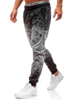 Men Splash Ink Print Drawstring Waist Sweatpants