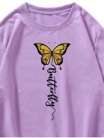 Men Butterfly & Letter Graphic Sweatshirt