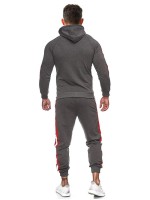 Men Striped Zip Up Hoodie & Sweatpants