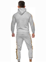 Men Striped Zip Up Hoodie & Sweatpants