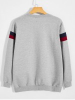 Men Color Block Patched Sweatshirt