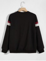 Men Color Block Patched Sweatshirt