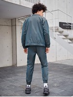 Men Patched Detail Jacket & Sweatpants Set