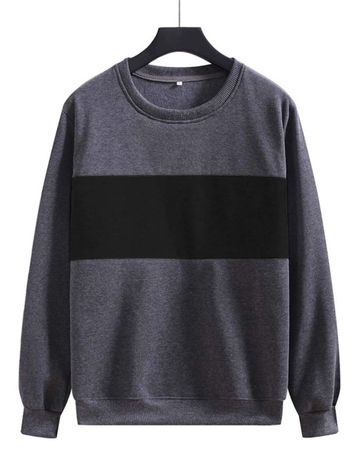 Men Color Block Round Neck Sweatshirt