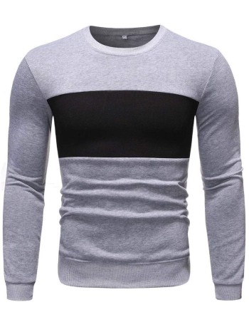 Men Color Block Round Neck Sweatshirt