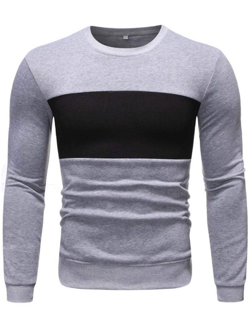 Men Color Block Round Neck Sweatshirt