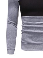 Men Color Block Round Neck Sweatshirt