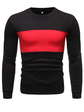 Men Color Block Round Neck Sweatshirt