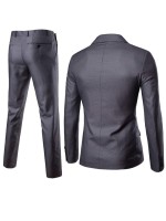 Men Lapel Collar Button Front Blazer And Tailored Pants