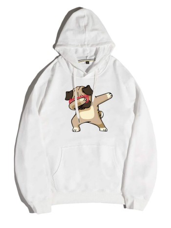 Men Cartoon Graphic Drawstring Hoodie