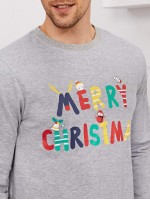 Men Christmas Print Pullover