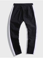 Men Contrast Panel Side Pants