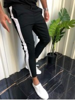 Men Contrast Panel Side Pants