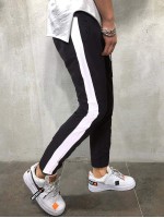 Men Contrast Panel Side Pants