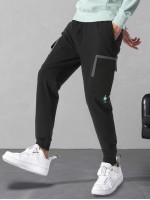 Men Drawstring Waist Flap Pocket Cargo Pants