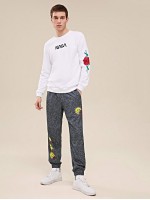 Men Halloween Sun & Rose Print Sweatpants