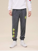 Men Halloween Sun & Rose Print Sweatpants