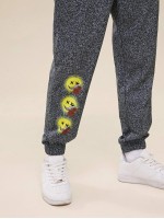 Men Halloween Sun & Rose Print Sweatpants