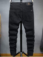 Men Letter Patched Skinny Solid Jeans