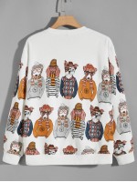 Men Cartoon Dog Print Sweatshirt