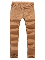 Men Drawstring Waist Corduroy Pants