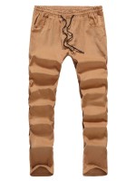 Men Drawstring Waist Corduroy Pants