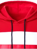 Men Colorblock Tape Panel Drawstring Hoodie