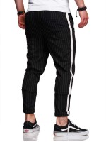 Men Striped Side Tape Tapered Pants