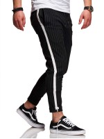 Men Striped Side Tape Tapered Pants