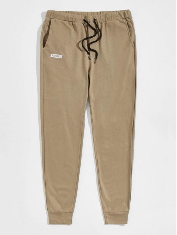 Men Letter Graphic Drawstring Waist Sweatpants