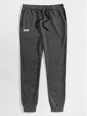 Men Letter Graphic Drawstring Waist Sweatpants