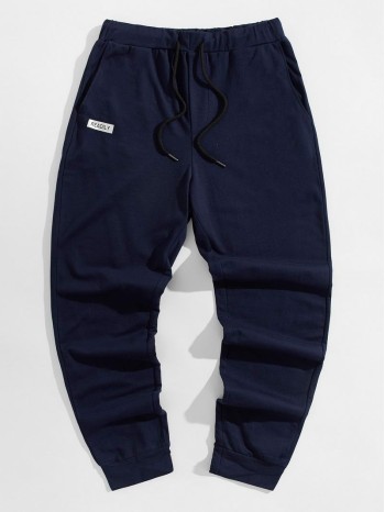 Men Letter Graphic Drawstring Waist Sweatpants