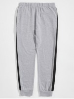 Men Tape Side Letter Drawstring Waist Sweatpants