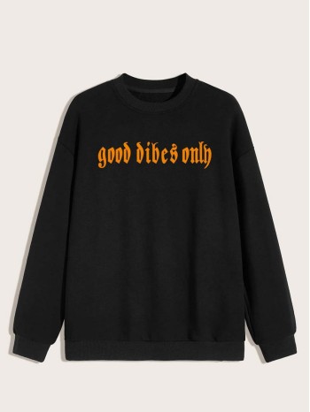 Men Slogan Print Sweatshirt