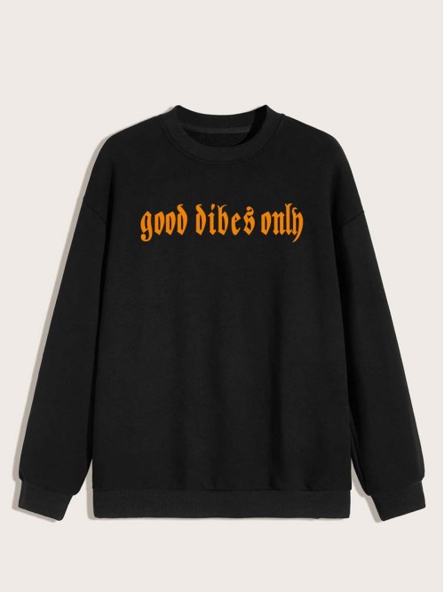 Men Slogan Print Sweatshirt